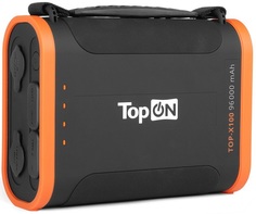 Аккумулятор внешний TopOn TOP-X100 черный, 96000mAh USB-C PD3.0 60W, USB1 QC3.0, USB2 12W, 2 авторозетки 180W, фонарь, защита от пыли и брызг