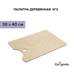 Палитра деревянная прямоугольная № 3, 30 х 40 см Calligrata