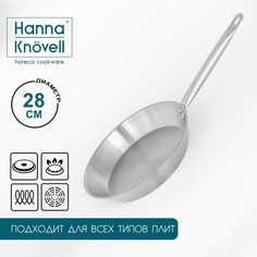 Сковорода из нержавеющей стали hanna knövell, d=28 см, h=5,5 см, толщина стенки 0,6 мм, длина ручки 25 см, индукция