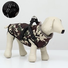 Куртка для собак со шлейкой, размер 4xl ( дс 55 см, ош 52 см, ог 70 см), камуфляжная NO Brand