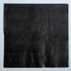 Салфетки бумажные, однотонные, 33×33 см, набор 20 шт., цвет черный Страна Карнавалия