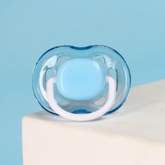 Соска - пустышка классическая, силикон, +6мес., с колпачком, цвет голубой Mum&Baby