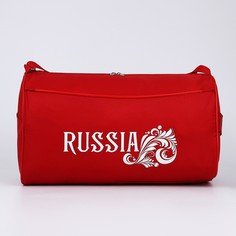 Сумка спортивная russia-хохлома на молнии, наружный карман, цвет красный Nazamok