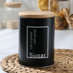 Банка для сыпучих продуктов сахар lifestyle, 11×11×15,5 см NO Brand