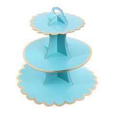 Подставка для пирожных трехъярусная, голубая Страна Карнавалия