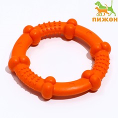 Кольцо рельефное из термопластичной резины, не тонет, 9,5 см, оранжевое Пижон