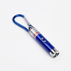 Лазерная указка, с карабином, дальность 1 км, 3 lr 44, 7.3 х 1.2 см, синий NO Brand