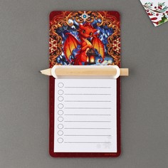 Магнит с блоком для записи и карандашом Зимнее волшебство