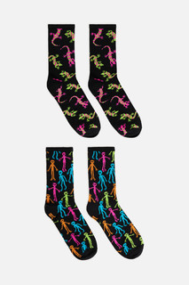набор носков для мужчин Набор носков высоких хлопковых с принтом (2 пары) Befree