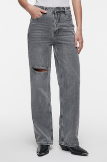 брюки джинсовые женские Джинсы wide leg широкие с разрезом и люверсами Befree