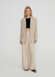 Брюки палаццо NICEONE [Бежевый, L]