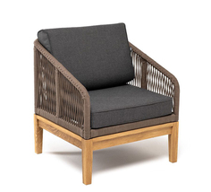 Плетеное кресло из роупа Канны дуб, серо-коричневое 4sis