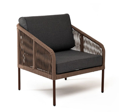 Плетеное кресло из роупа Канны серо-коричневое 4sis