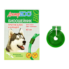 Биоошейник для собак ДОКТОР ZOO BIO против блох и клещей 65 см зеленый 1 шт