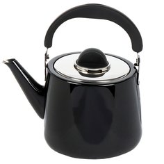 Чайник нержавеющая сталь, 2.8 л, со свистком, ручка бакелитовая, с силиконовым покрытием, Daniks, индукция, черный, GS-04131B