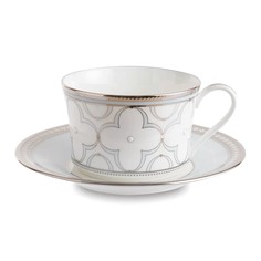 Чашка чайная с блюдцем Noritake Трефолио. платиновый кант 250 мл