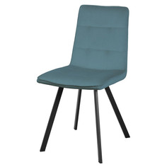 Стулья для кухни стул СТИЧ 440х580х875мм ткань/металл голубой/черный матовый