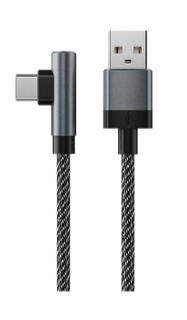 Кабель интерфейсный AccesStyle AC30-F100MA Black-gray USB 3.0 - USB Type С (угловой), 3А, 100 см; Оплётка: Ткань; Металлический коннектор