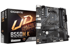Материнская плата mATX GIGABYTE B550M K (AM4, AMD B550, 4*DDR4 (4733), 4*SATA 6G RAID, 2*M.2, 2*PCIE, Glan, HDMI, DP, 4*USB 3.2, 4*USB 2.0)