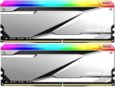 Модуль памяти DDR5 32GB (2*16GB) Netac NTZED5P66DP-32S Z RGB silver PC5-52800 6600MHz CL34 heatsink 1.4V