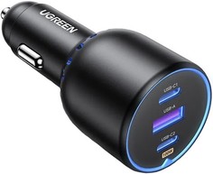 Зарядное устройство автомобильное UGREEN CD293 90413_ 2*USB-C PD+USB-A 130W, черное