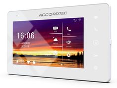 Видеодомофон AccordTec AT-VD 710W WH 7", сенсорный экран, AHD 1080P/720P/CVBS, WI-FI, LAN, Мобильное приложение Tuya Smart для Android и IOS