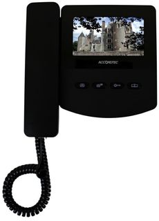 Видеодомофон AccordTec AT-VD 433C K EXEL (черный) с возможностью подключения к многоквартирным координатно-матричным домофонам (цифрал, Eltis)