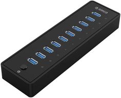 Разветвитель Orico P10-U2-V1 10*USB-A 2.0, черный