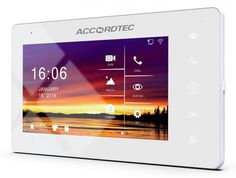 Видеодомофон AccordTec AT-VD A752C/SD K EXEL 7", сенсорные кнопки, 1080P/720P/CVBS. Подключение 2х вызывных панелей и 2х видеокамер