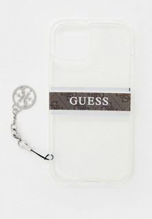 Чехол для IPhone и брелок Guess 13 mini, PC/TPU 4G Stripe Hard Tranparent +Silver charm