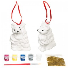 Заготовки под роспись Bondibon Новогодние украшения Мышки 2 шт. в подарочной упаковке