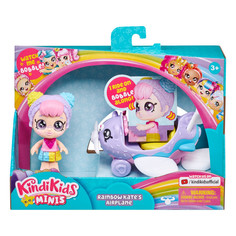 Игровые наборы Kindi Kids Игровой набор Мини-кукла Рэйнбоу Кейт с самолетом