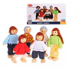 Куклы и одежда для кукол Наша Игрушка Набор деревянно-текстильных кукол Семья 6 шт.