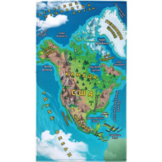 Обучающие плакаты Учитель Учим материки Северная Америка: игровая обучающая фетр-карта
