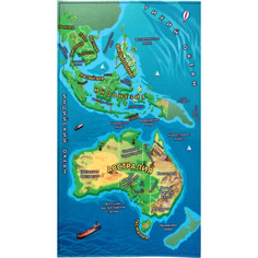 Обучающие плакаты Учитель Учим материки: Австралия и Юго-Восточная Азия игровая обучающая фетр карта