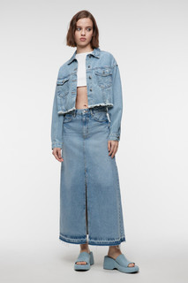 жакет джинсовый женский Куртка джинсовая укороченная с обрезанными краями Befree