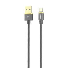 Кабель OLMIO DELUXE, USB 2.0 - Type-C, 1м, 2.1A, серый