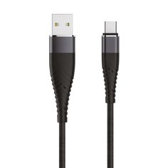 Кабель OLMIO SOLID, USB 2.0 - Type-C, 1.2м, 2.1A, черный