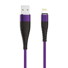 Кабель OLMIO SOLID, USB 2.0 - lightning, 1.2м, 2.1A, индиго