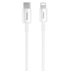 Кабель OLMIO USB2.0, Type-C - Lightning, 1м, белый