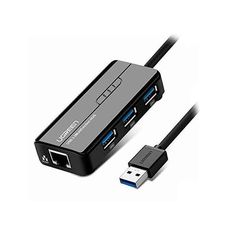 Адаптер сетевой UGREEN 20265 USB 3.0 Hub with Gigabit Ethernet Adapter Black