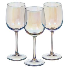 Бокал для вина, 420 мл, стекло, 3 шт, Glasstar, Васильковый, RNVS_8166_11