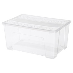 Контейнеры, корзинки, ящики для хранения ящик БЫТПЛАСТ Tex-Box 48л 57х38х27,2см с крышкой пластик прозрачный