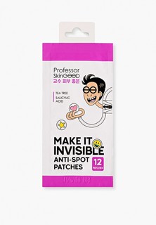 Патчи для лица Professor SkinGood "Профессор против прыщей", Make it invisible! anti-spot patches, с салициловой кислотой, точечные, 1 упаковка х 12 шт.