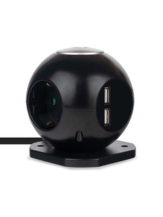 Сетевой фильтр Rombica Neo Spherum 3 Sockets 2 USB 1.5m Black PSE-005