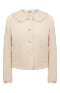 Жакет из шерсти и шелка Miu Miu