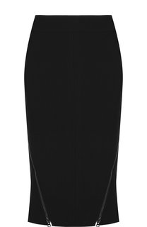 Шерстяная юбка-карандаш с металлическими молниями Tom Ford