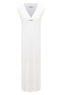 Платье изо льна и шелка Brunello Cucinelli