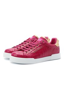 Кеды Portofino из кожи крокодила Dolce & Gabbana