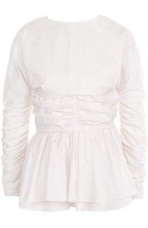 Хлопковый топ с баской и драпировкой Isa Arfen